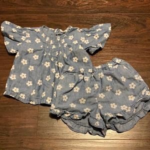 🛑SOLD🛑 Crewcuts Chambray Floral Set